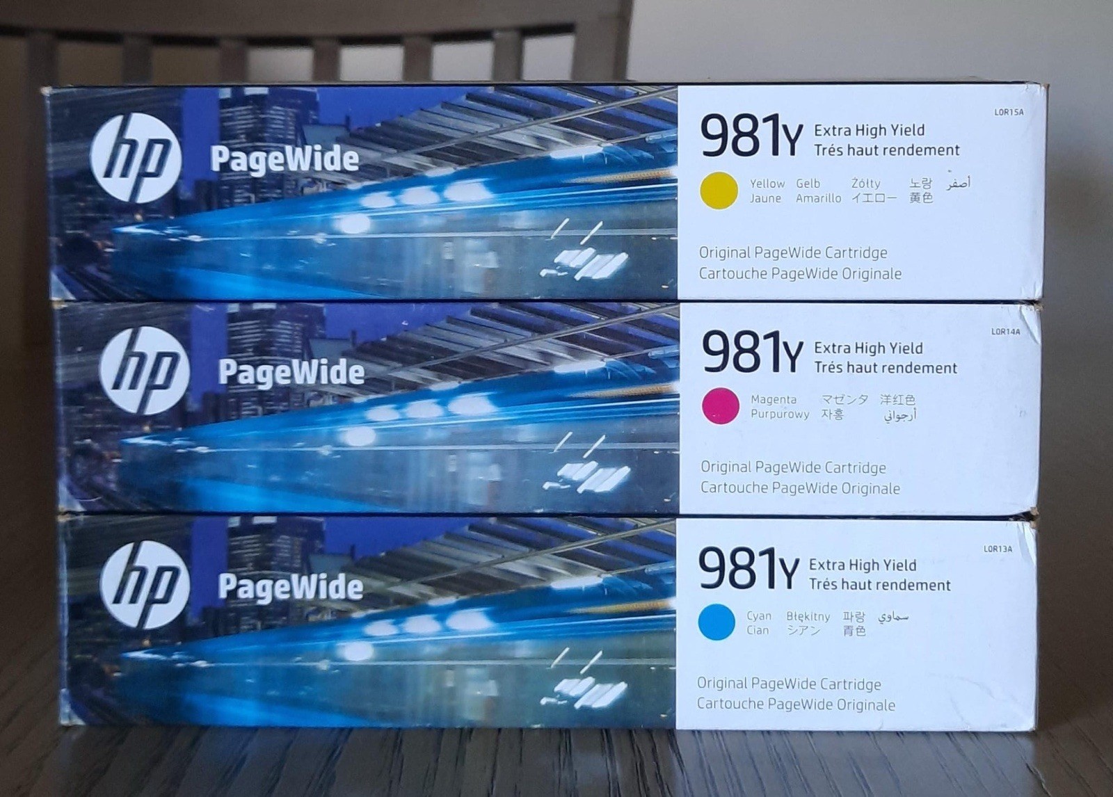 Genuine OEM HP 981Y 183ml Color Ink Cartridges CMY PageWide Enterprise 556 586