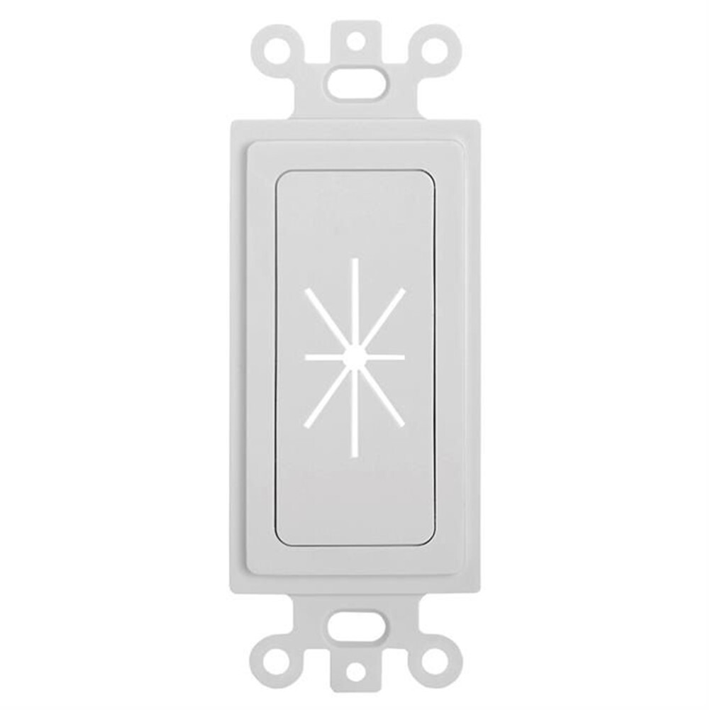 Decora Wall Plate Insert Flexible Opening Low Voltage AV Cable Pass Thru White