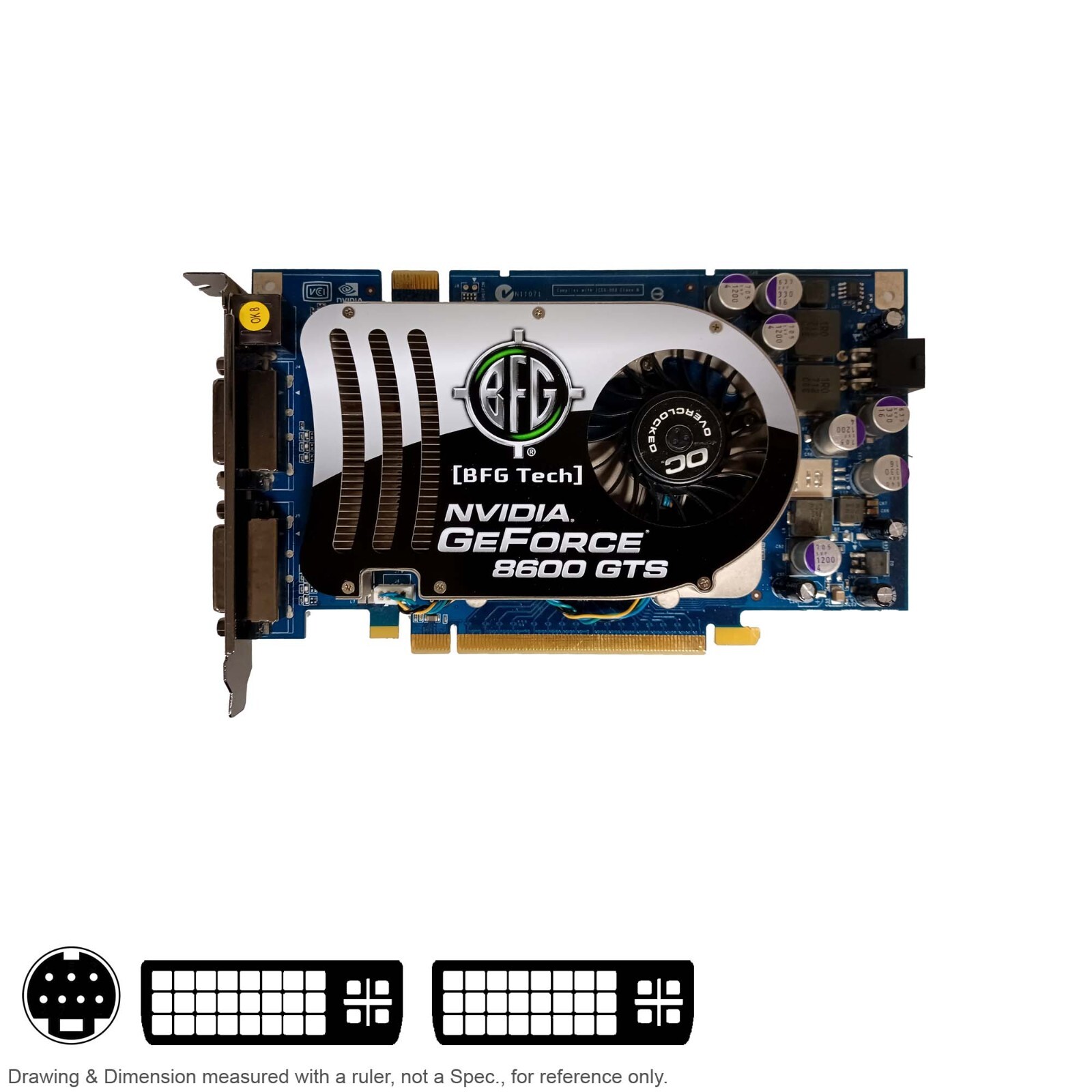 Controller Video Card DVI S-Video PCIe nVidia GeForce 8600 GTS BFGR86256GTSOCE