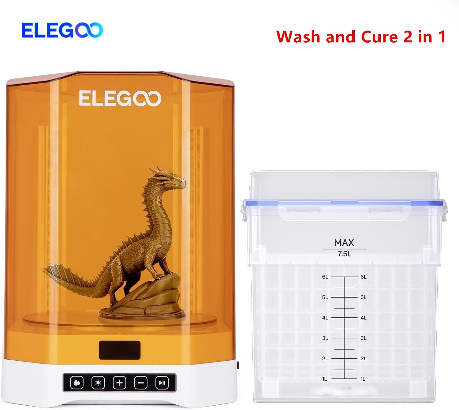 ELEGOO Upgraded Wash and Cure Station-Mercury Plus 3.0 7.5L Large Capacity Clean