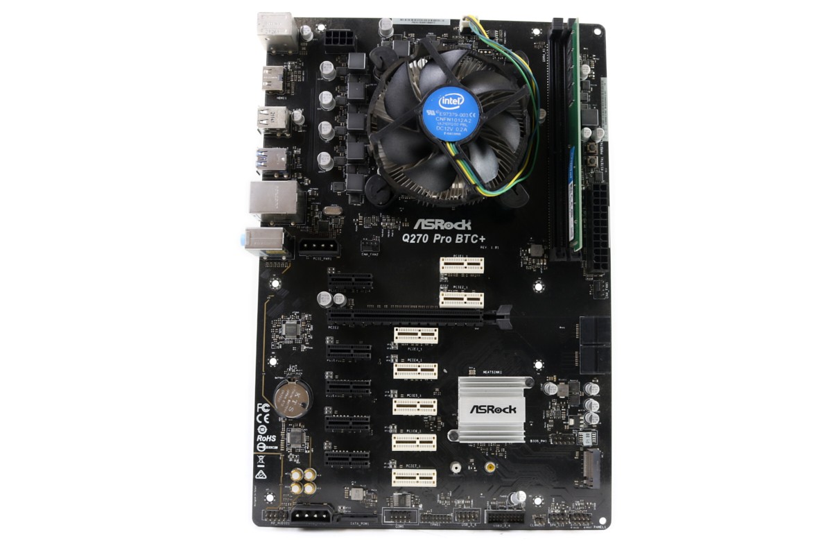 Full Kit MB/CPU/RAM - ASRock Q270 PRO BTC+ Intel 1151 ATX DDR4 Mining Motherb...