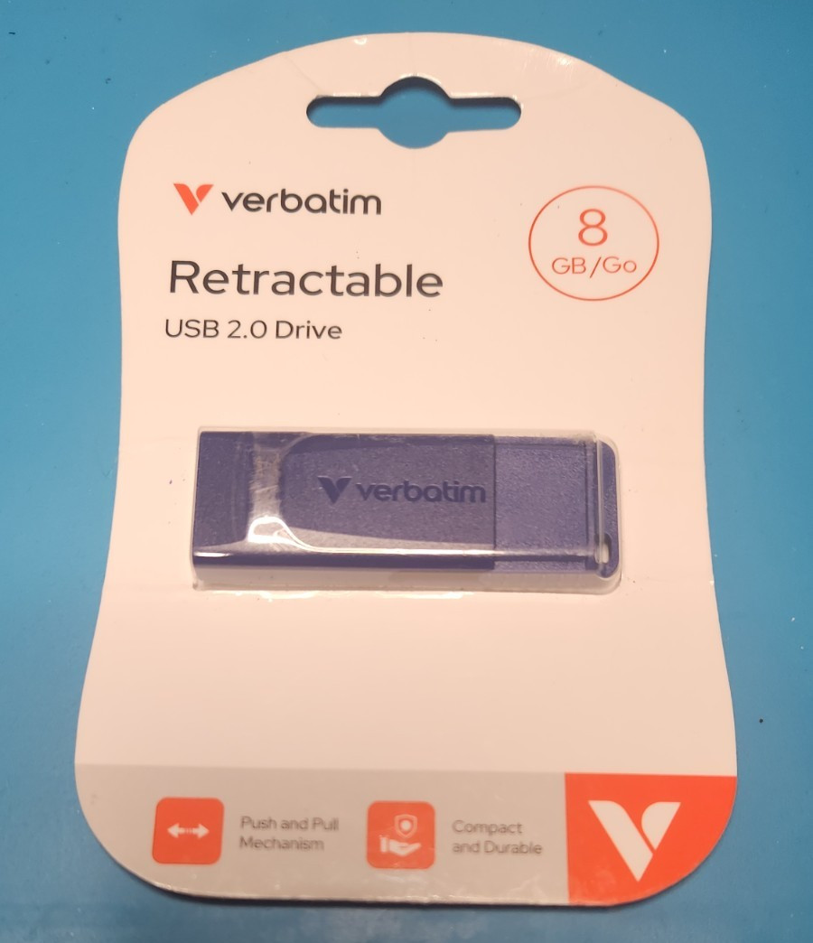 Verbatim® Retractable USB 2.0 Flash Drive, 8GB