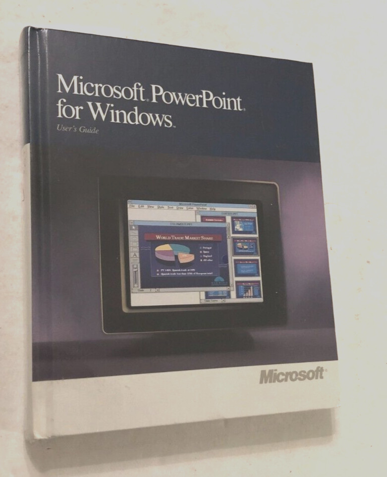 Microsoft Power Point For Windows Users Guide Windows 2.0 MS-DOS Vintage New