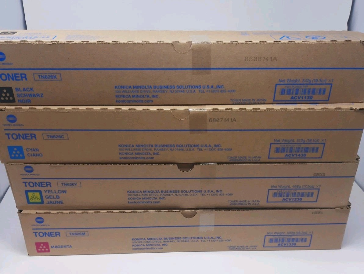 Konica Minolta TN-626 4 Colors Toner Cartridge Set TN626