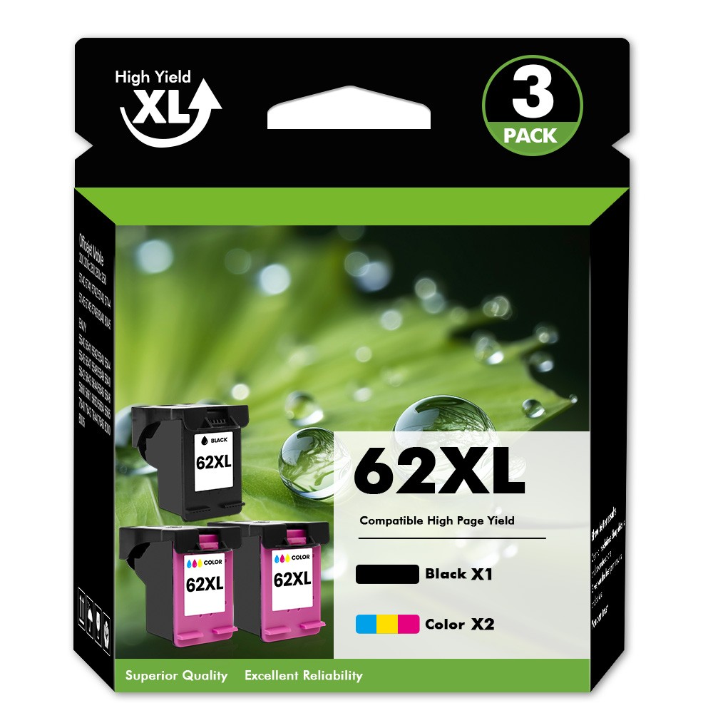 62 XL XXL 2*Color & 1*Black Ink Cartridges For HP Officejet 5740 5741 5742 5743