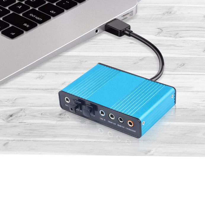 Professional USB Sound Card 6 Channel 5.1 Optical External Audio Card Converter 