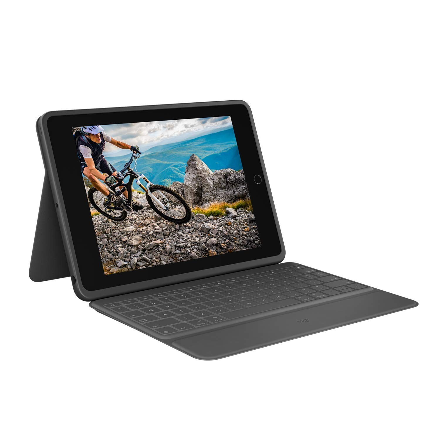 Logitech Rugged Folio Keyboard Case for iPad 7th 8th 9th Gen Black