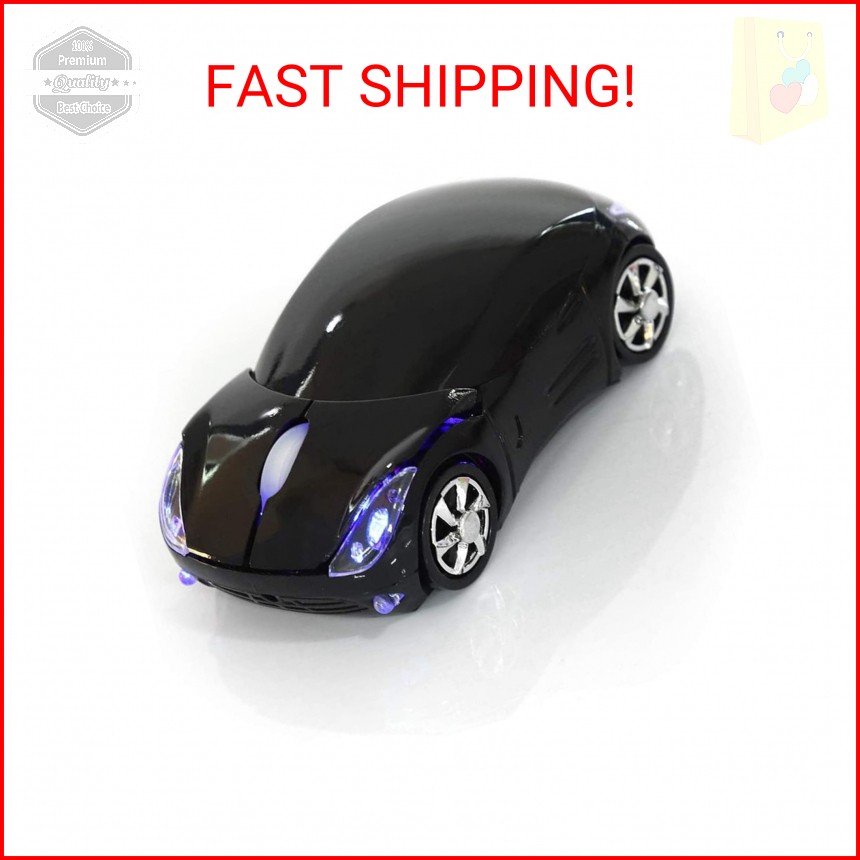 ASHATA 2.4G Wireless Mouse Car Mouse with USB Reciver 1600DPI Optical Mouse for 
