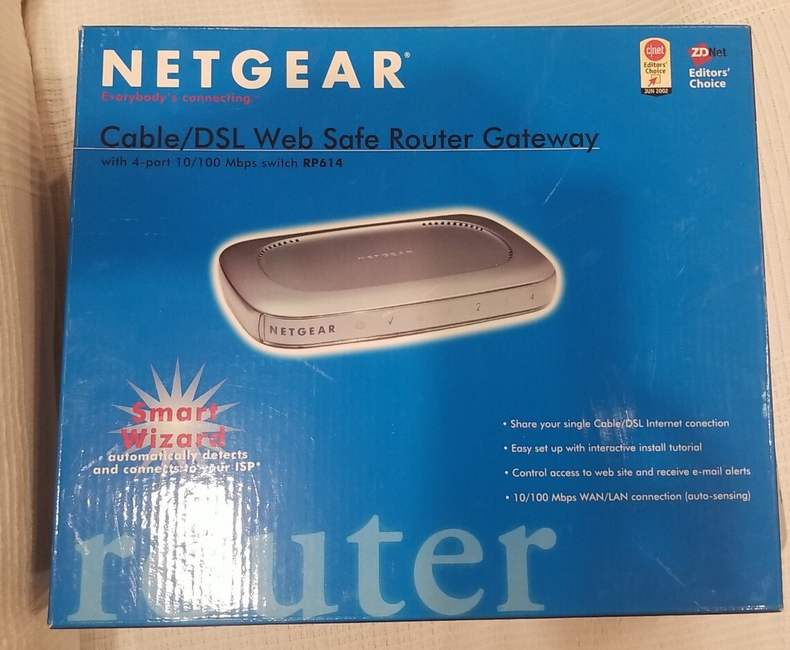 Netgear RP614v2 4-Port 10/100 Mbps Wired Router Cable/DSL 