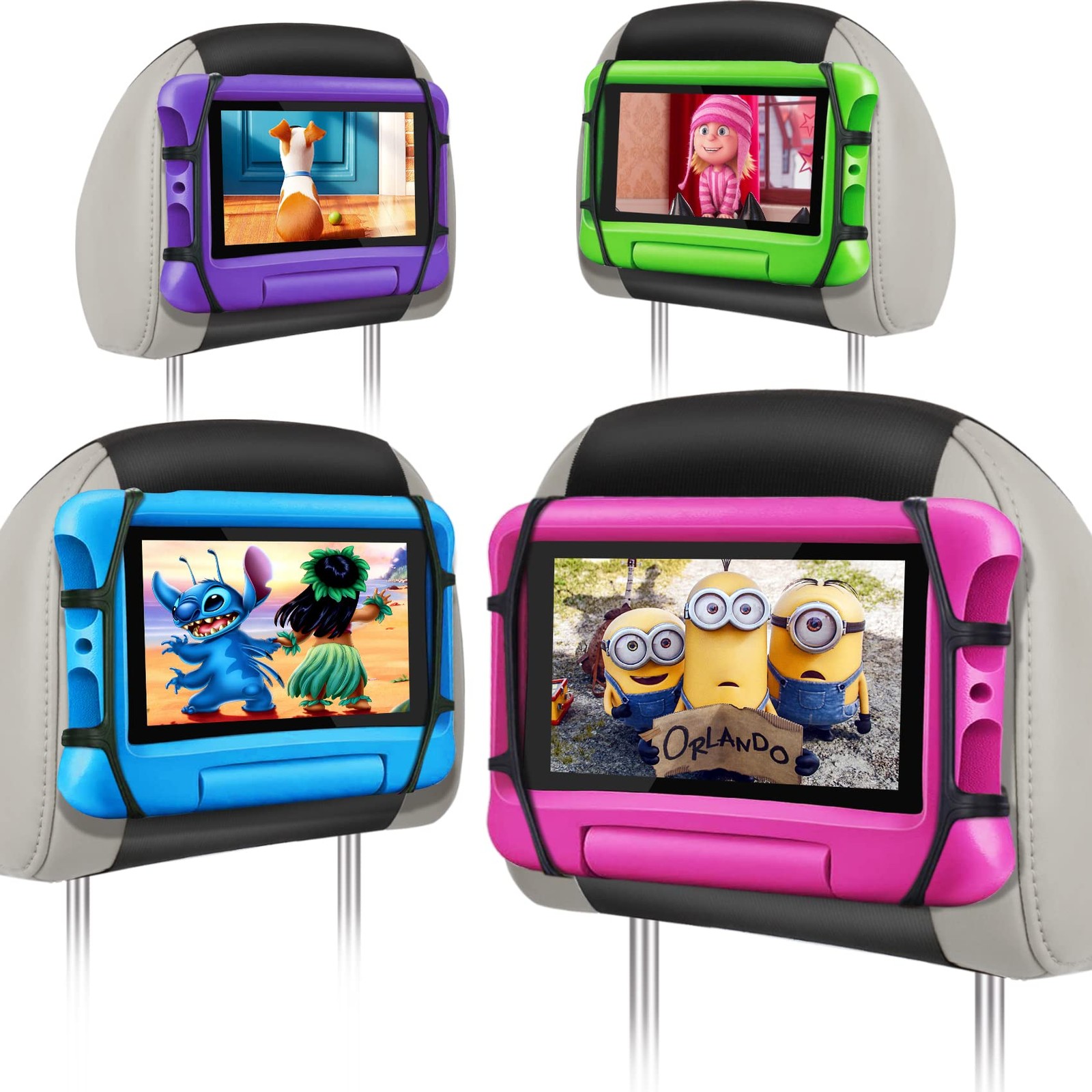 Car Headrest Mount Holder for Tablets, Tablet Holder for Car Back Seat, Table...