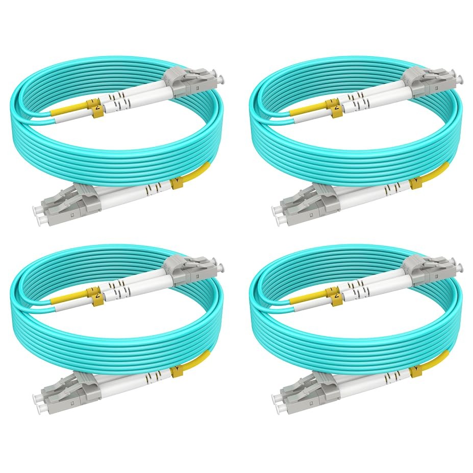 RamboCables OM3 Multimode Fiber LC to LC 10ft/3m 4pack Cable