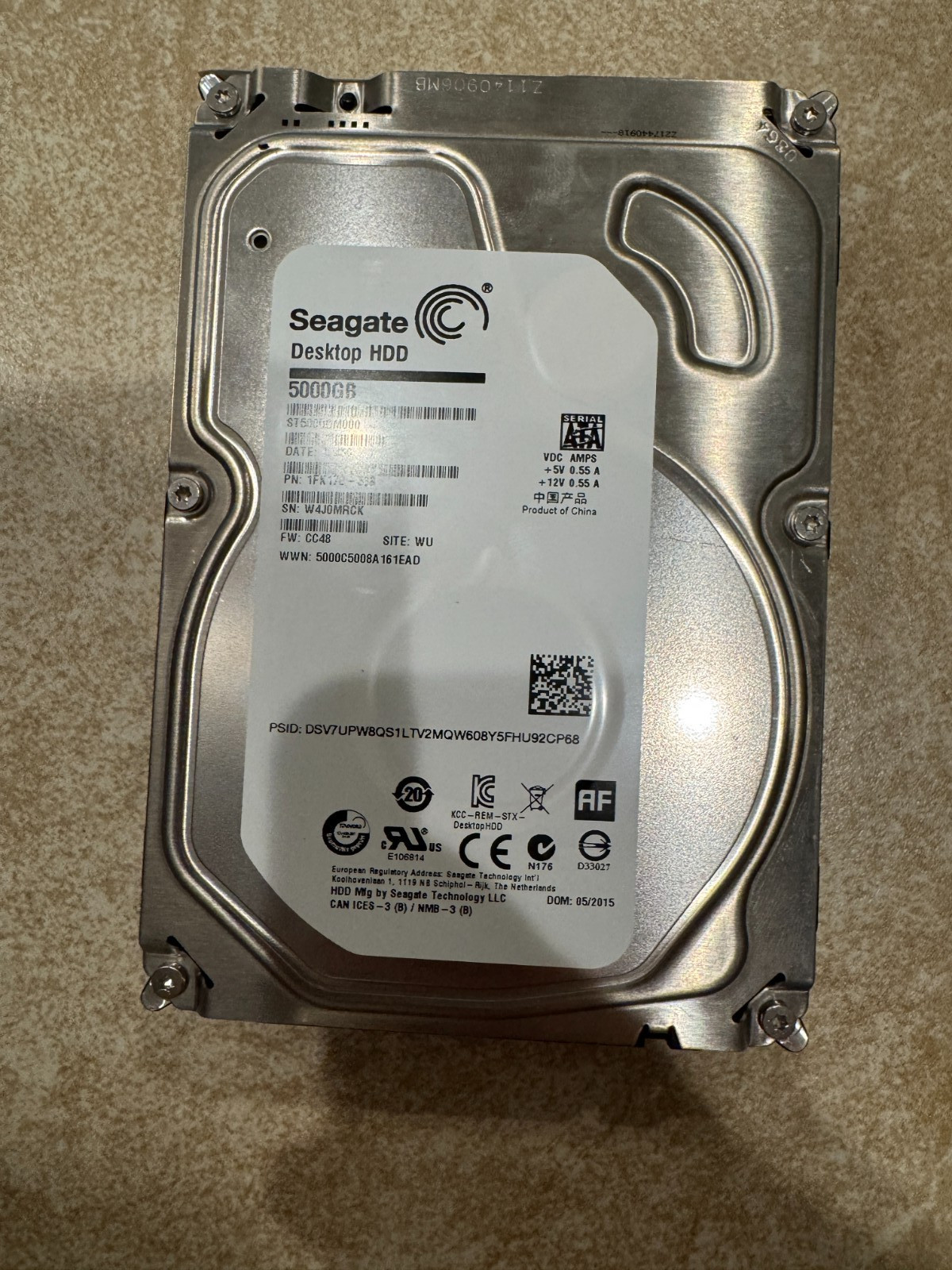 SEAGATE ST5000DM000 HARD DRIVE 5TB Fully Wiped