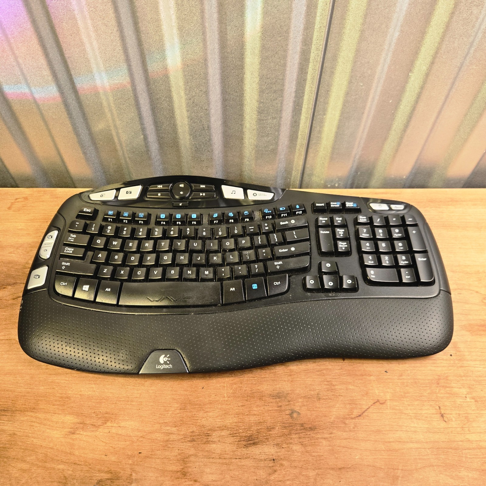 Logitech K350 Wireless Wave Ergonomic Keyboard Y-RBN90 Tested No USB Receiver