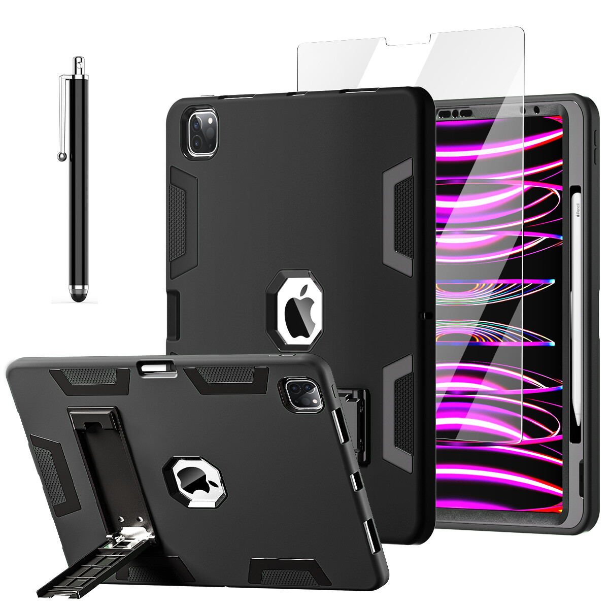 For iPad Pro 12.9" 6th/5th/4th/3rd Generation Case Hybrid Shockproof Stand Cover