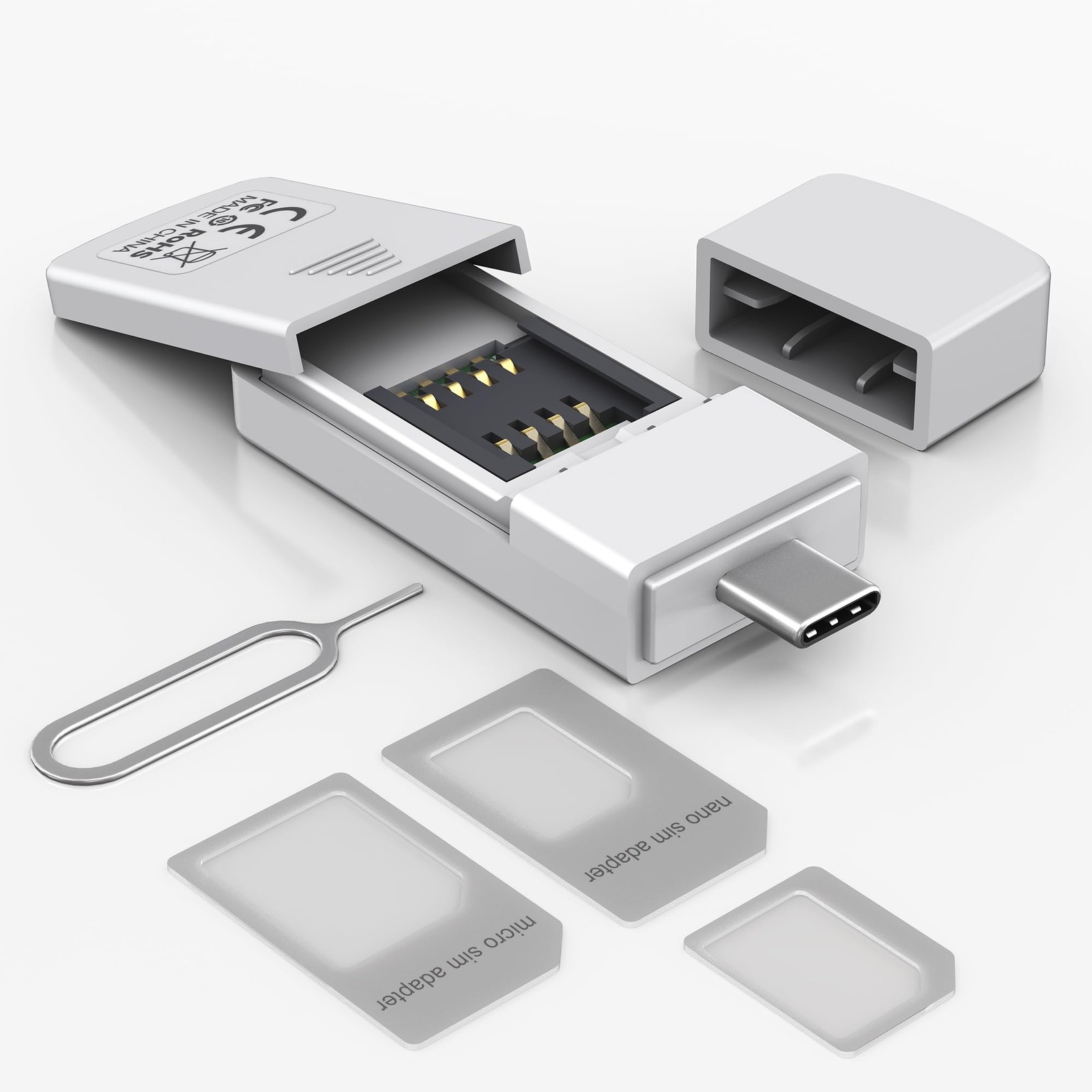 USB C SIM Card Readers - Sim Card Adapter Kit, Standard, Micro, Nano Sim Card...