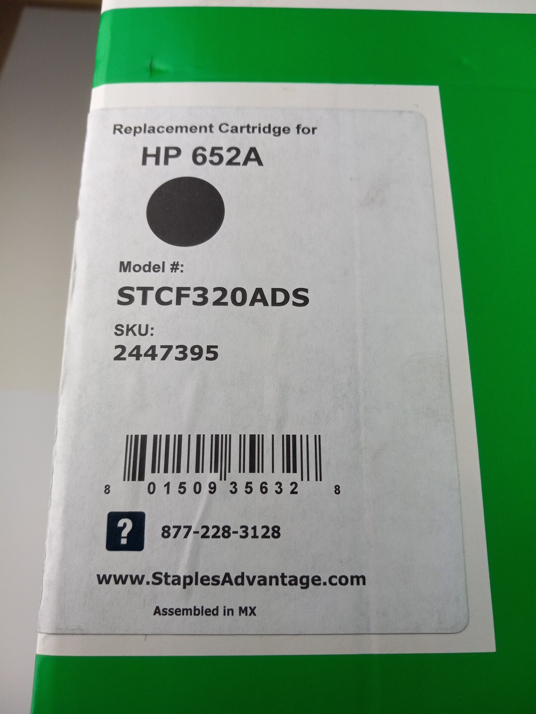 Premium Toner Cartridge Replacement for HP 652A Black Toner For HP LaserJet
