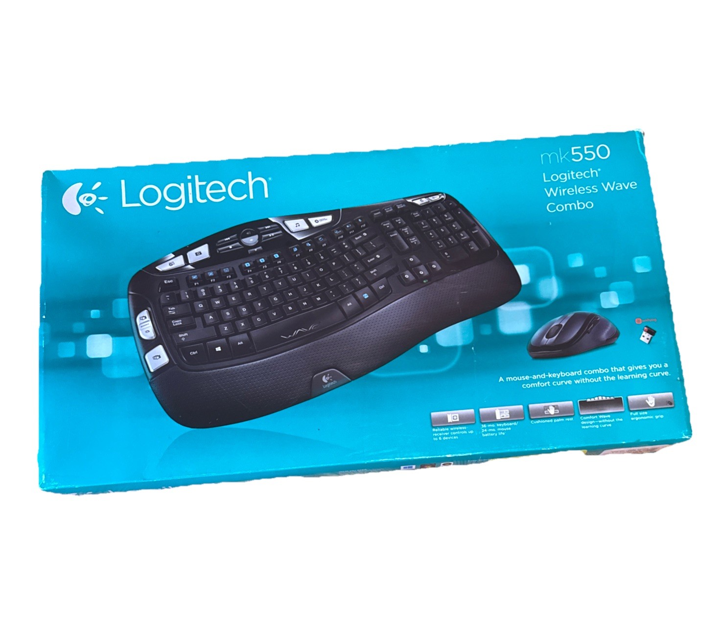 New Logitech MK550 Comfort Wireless Wave Keyboard K350 Combo w/Mouse M510 Sealed