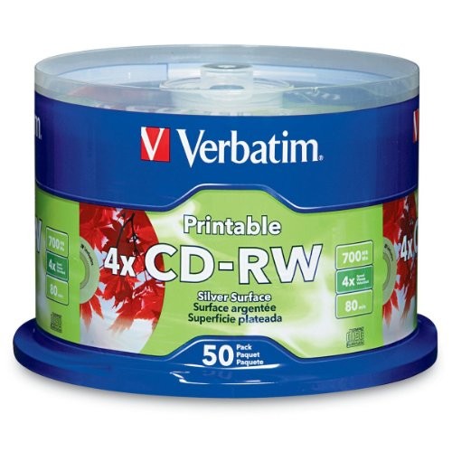 Verbatim CD-RW 700MB 12X DataLifePlus Silver Inkjet Printable 95159