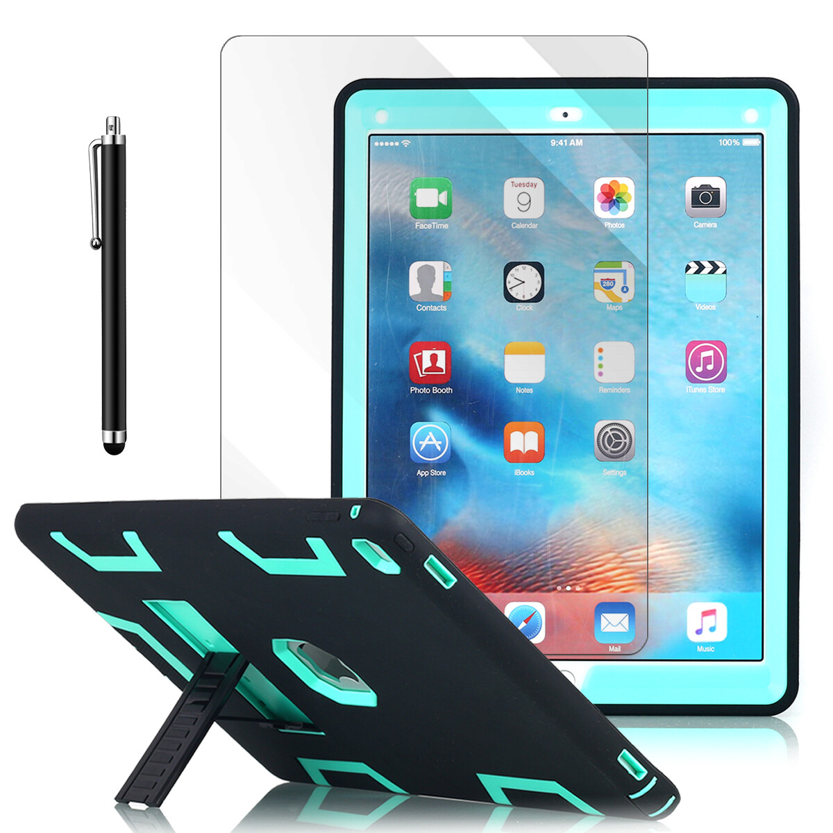 For iPad Pro 12.9 in 1st/2nd Gen Case Hybrid Shockproof Heavy Duty Stand Cover