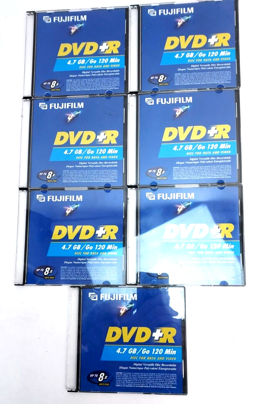 Fujifilm DVD-R 7 - 120 Min Blank Storage Media 4.7GB  Disc for Data Video NEW
