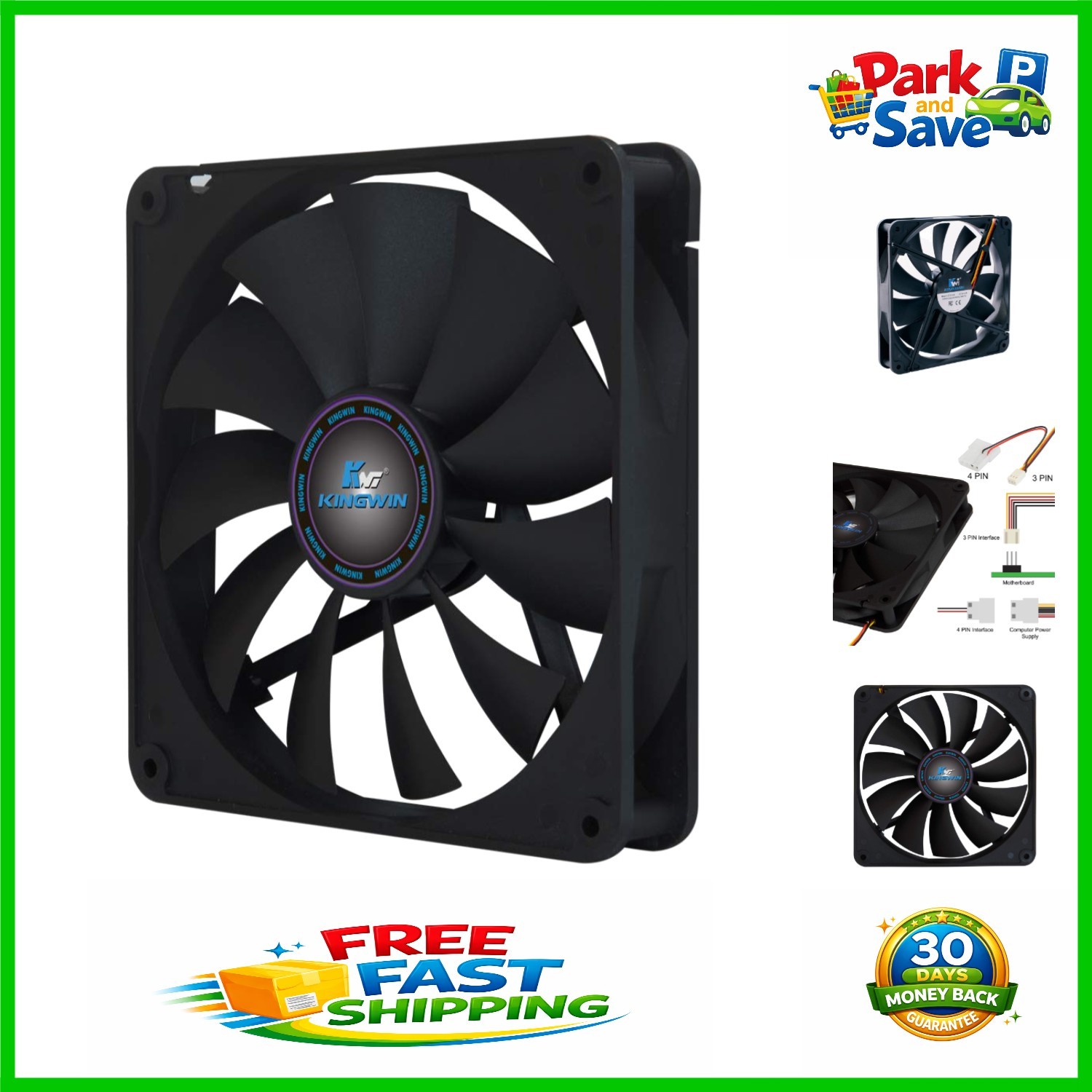 140mm Whisper-Quiet Computer Fan with Long Life Bearing - Durable & Effective
