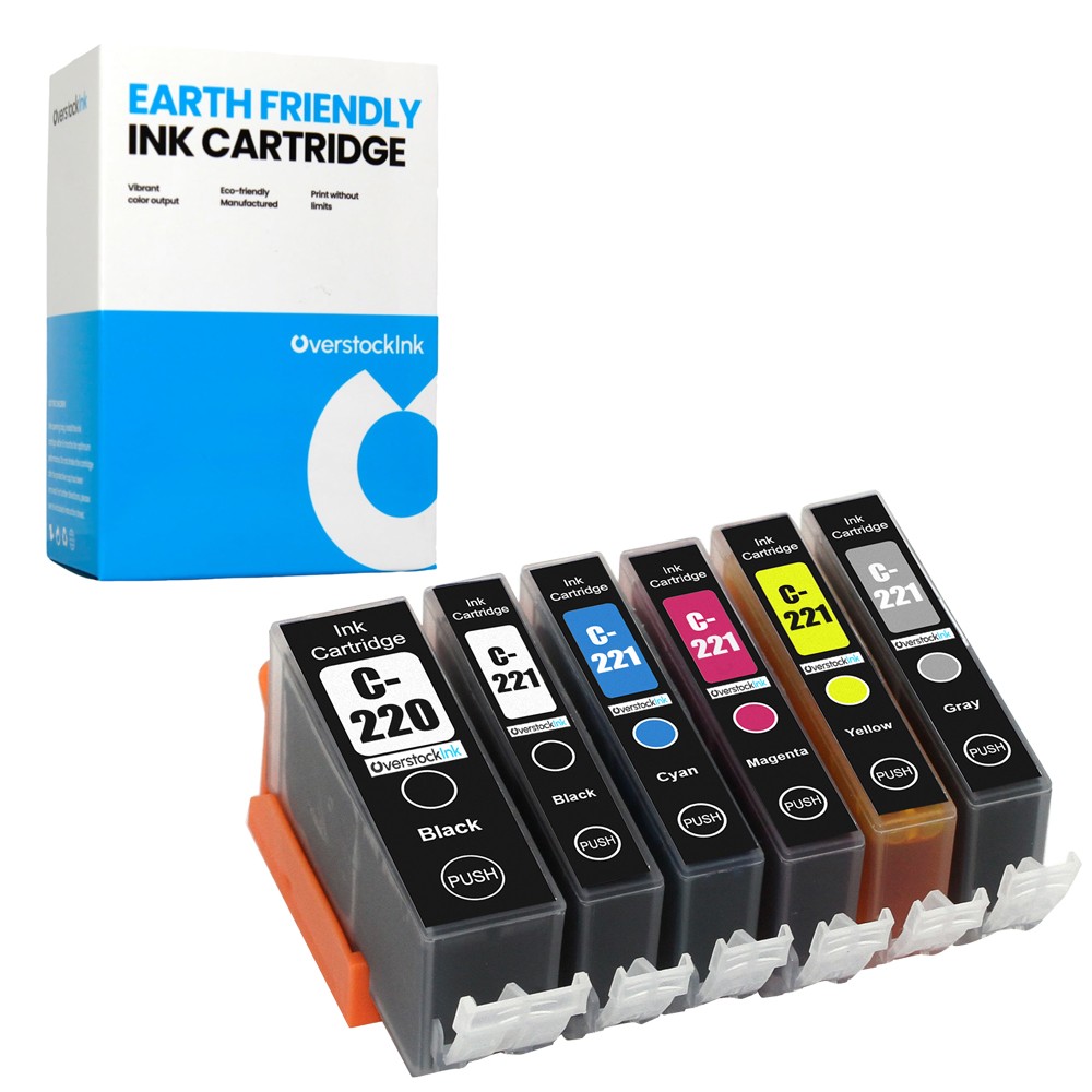 6Pack Compatible OSI PGI-220 CLI-221 Ink Cartridges for Canon PIXMA MP640 MP980