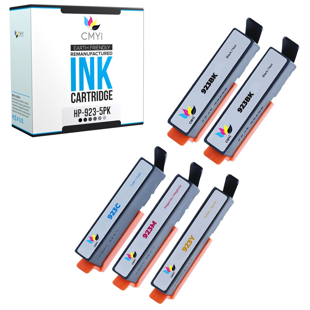 5-Pack CMYi Compatible 923 Printer Ink Cartridges for HP OfficeJet Pro 8138e