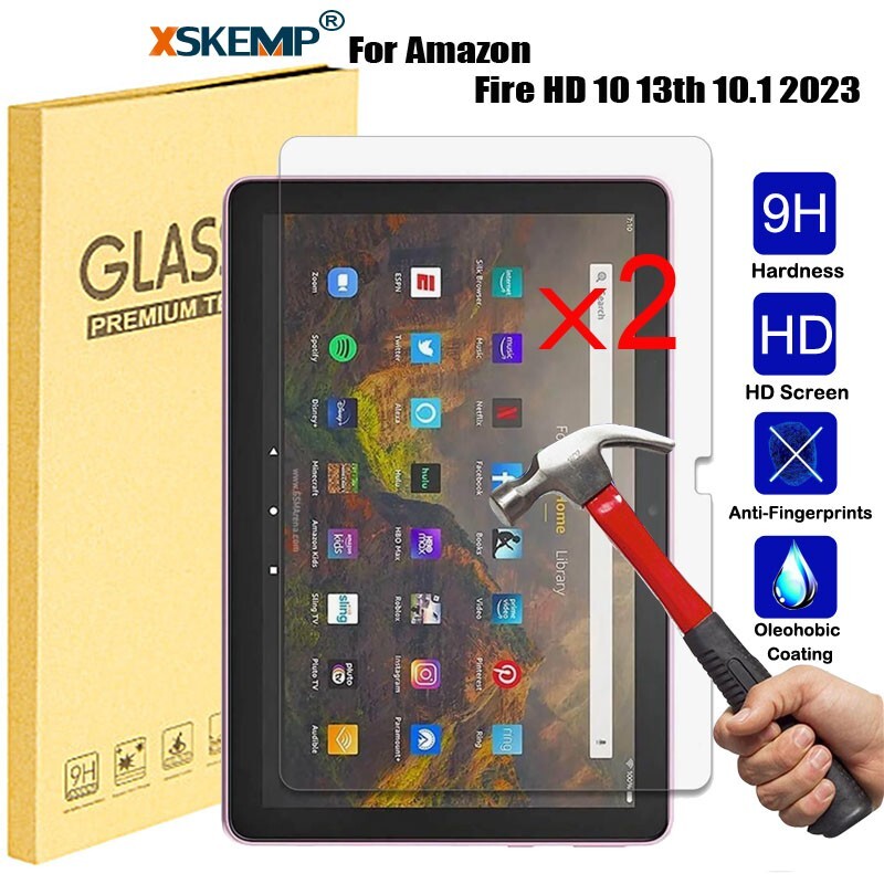 2 Pcs For Amazon Fire HD 10 13th generation 2023 Tempered Glass Screen Protector