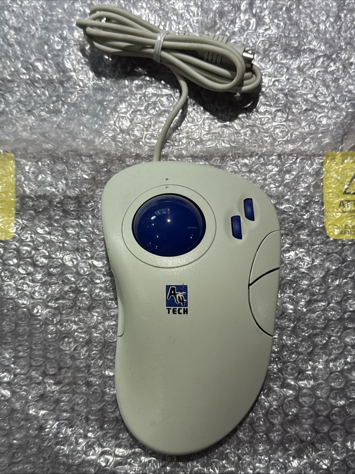 Vintage 90s A4 Tech WWT-13 Scroll Track 4D TrackBall Large Mouse PS/2