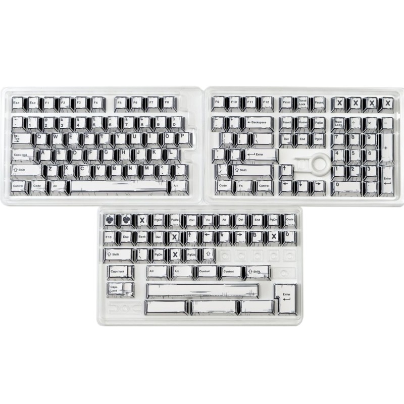 Black White Keycap Set Comfortable Typing Experience For Gamers