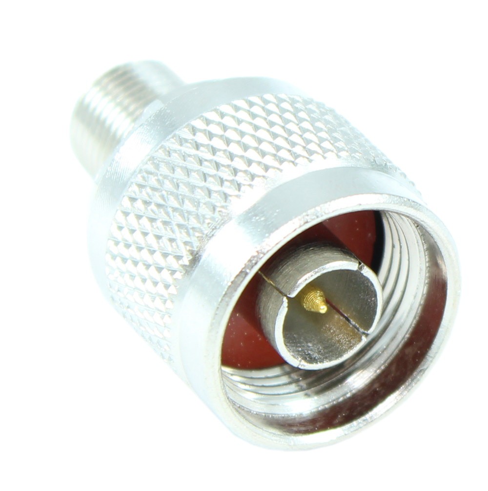 Coax F-Type Female to N-type Male Adapter  Threaded  Nickel Plated