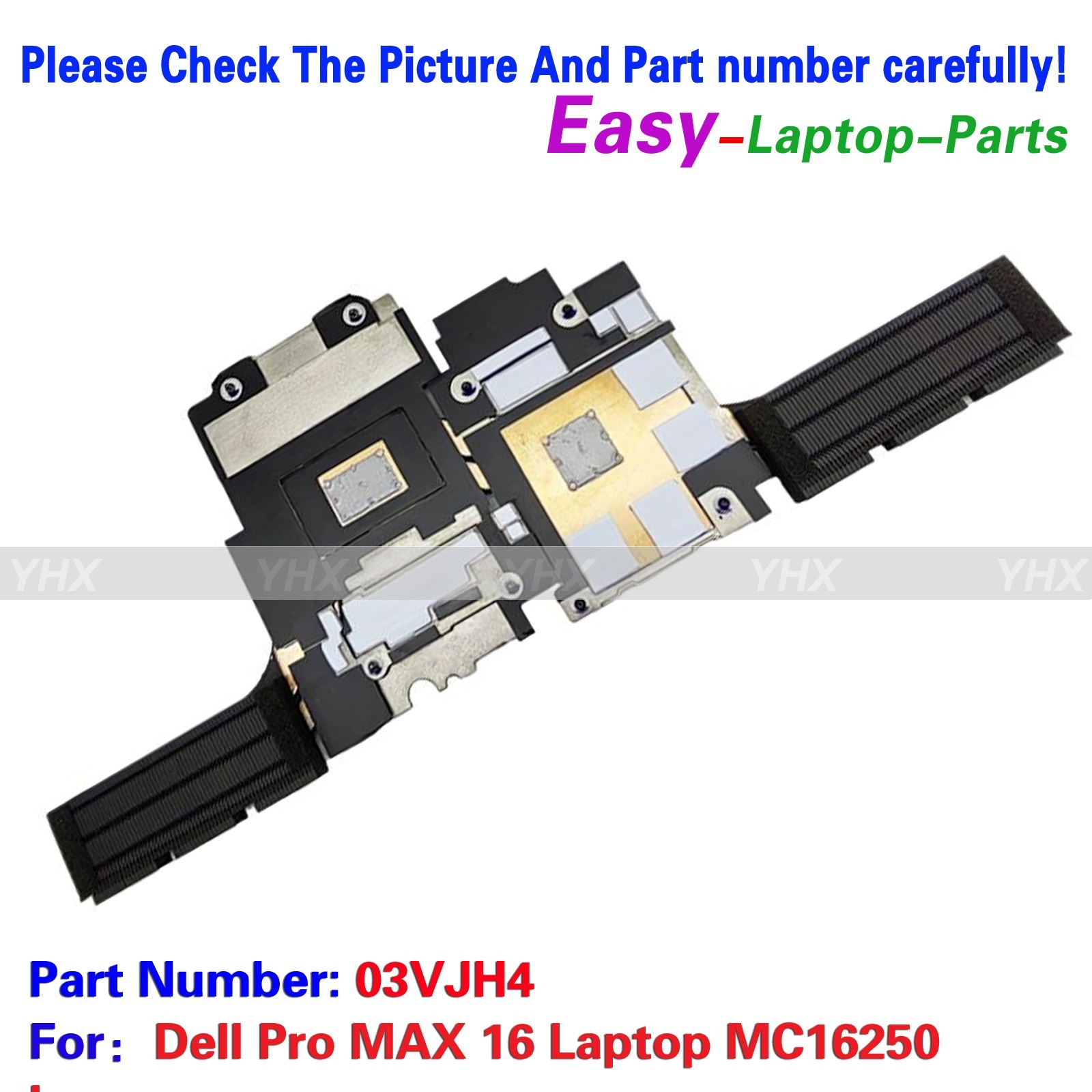 New For Dell Pro MAX 16 Laptop MC16250 Thermal Module CPU Heatsink 03VJH4 3VJH4