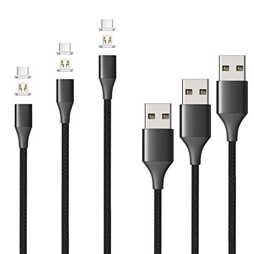 N. NETDOT Magnetic Charging Cable, Gen10 Nylon Braided 3/5/6ft, Black 
