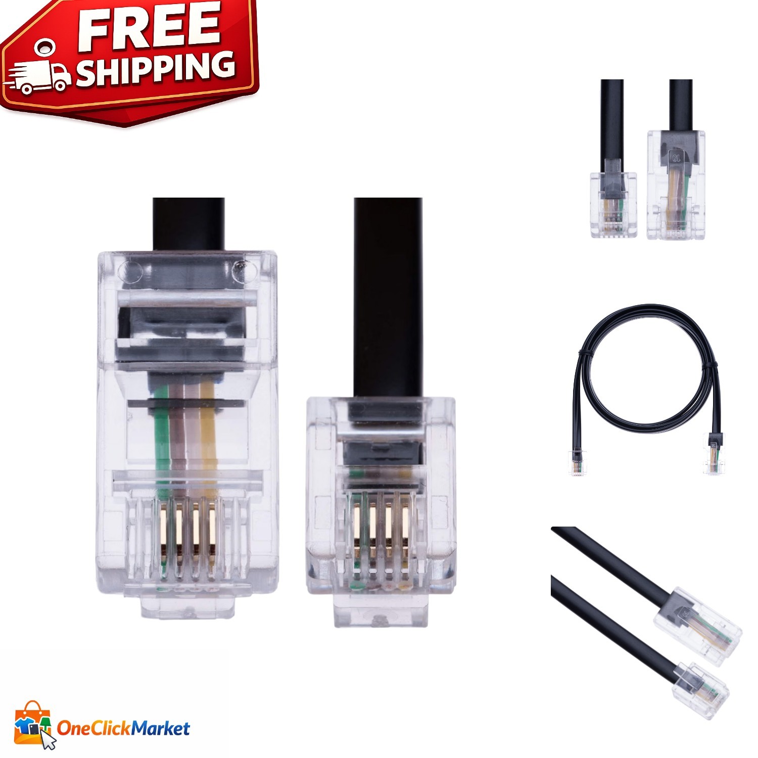 Versatile 2m RJ11 to RJ45 Connector Cable - Connect Phones and Faxes Easily