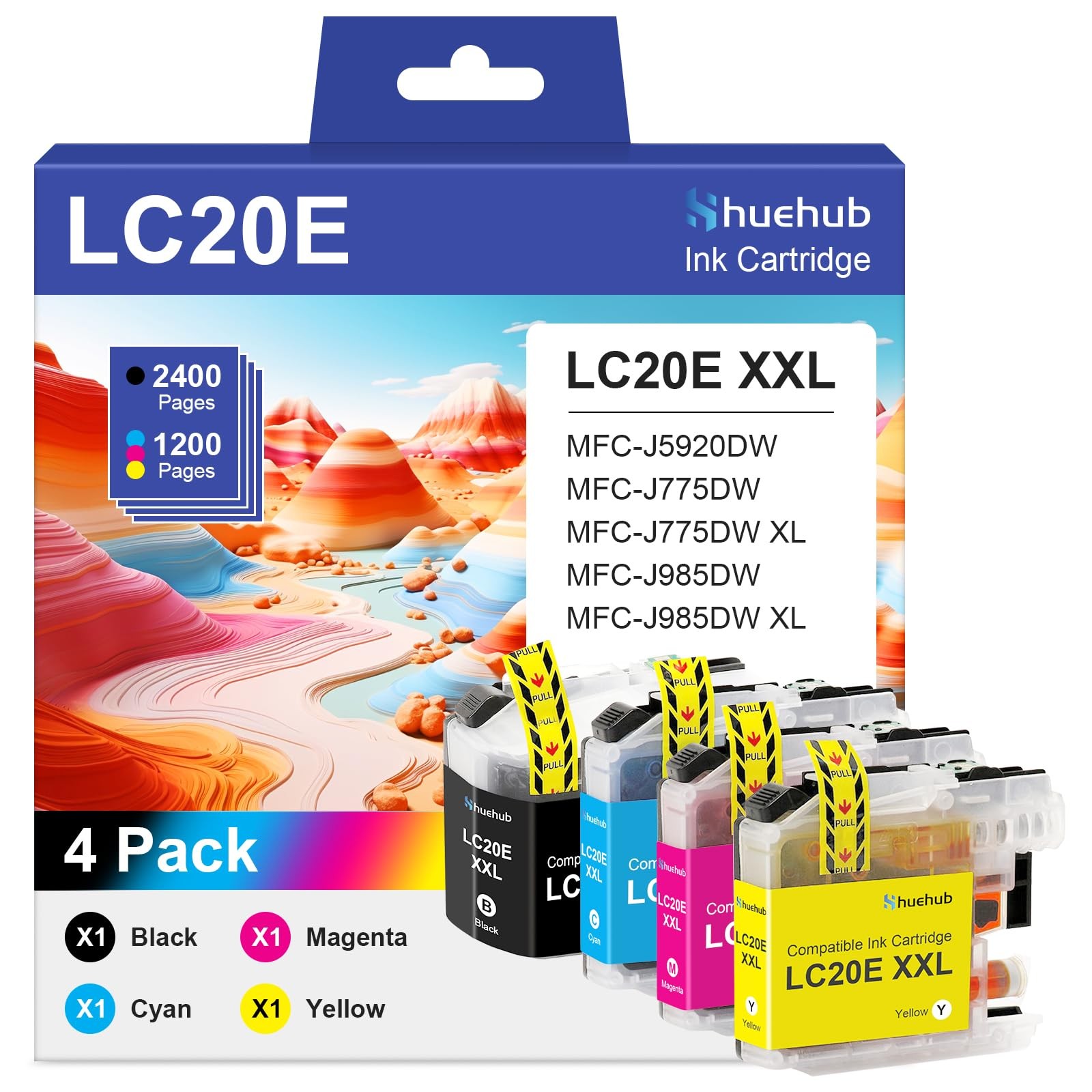 LC20E Super High Yield Ink Cartridge LC20E, Black Cyan Magenta Yellow