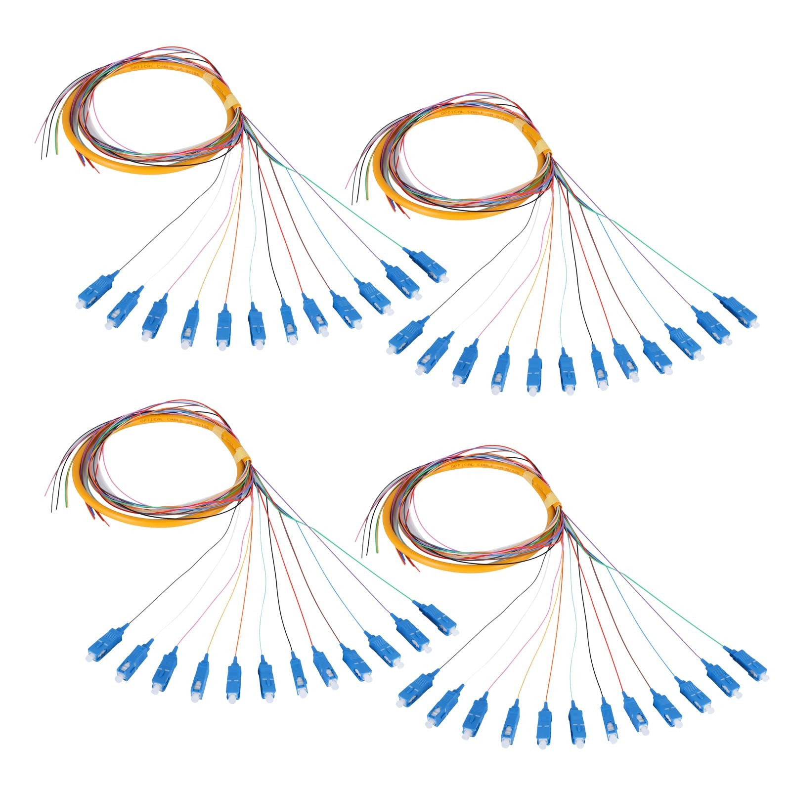 12Strand SC UPC Singlemode Pigtail 1.2m 4 Pack 12F 9/125um Low Insertion