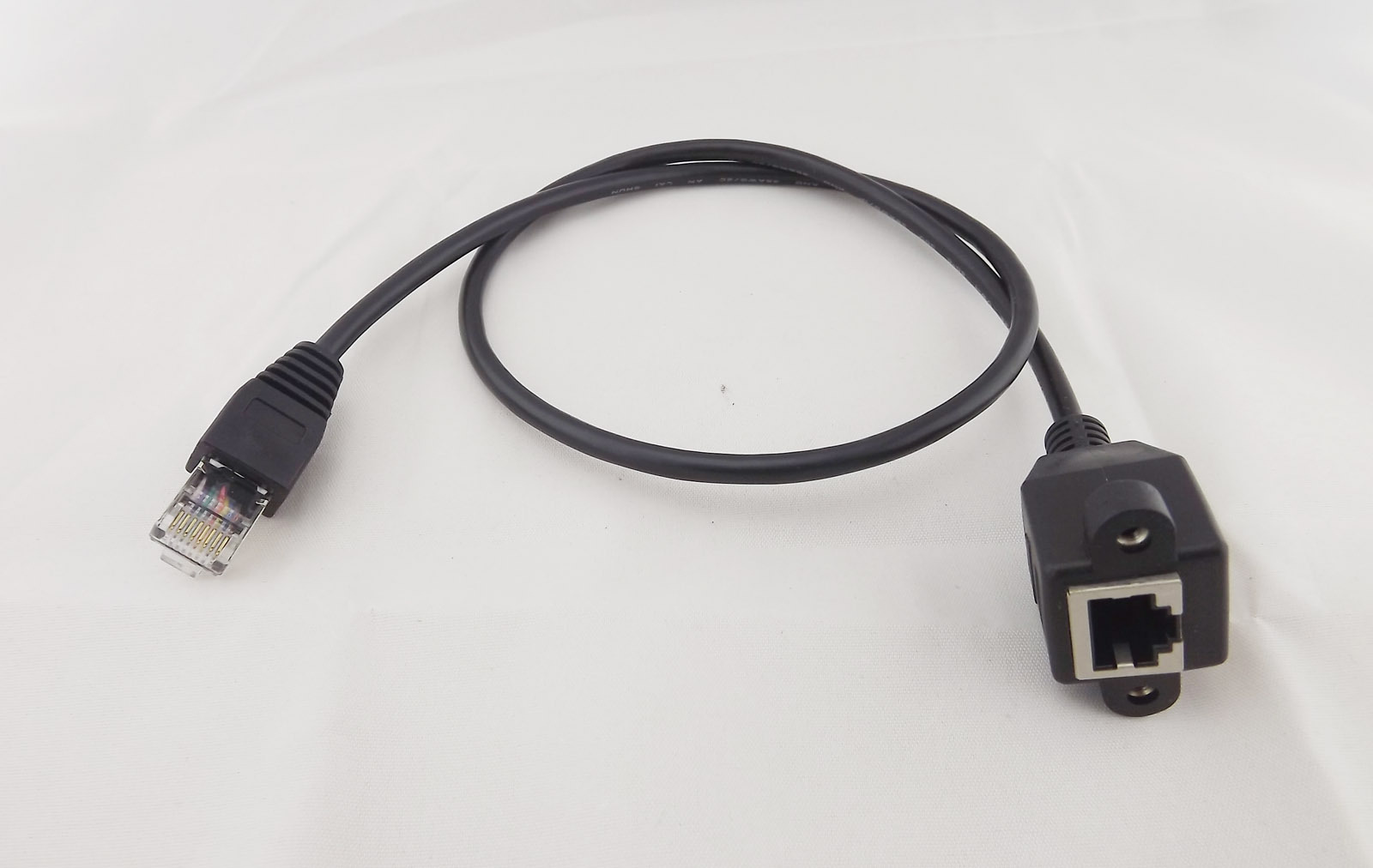 60cm RJ45 Cat5e M/F Shielded Ethernet Network Screw Panel Mount Extension Cable