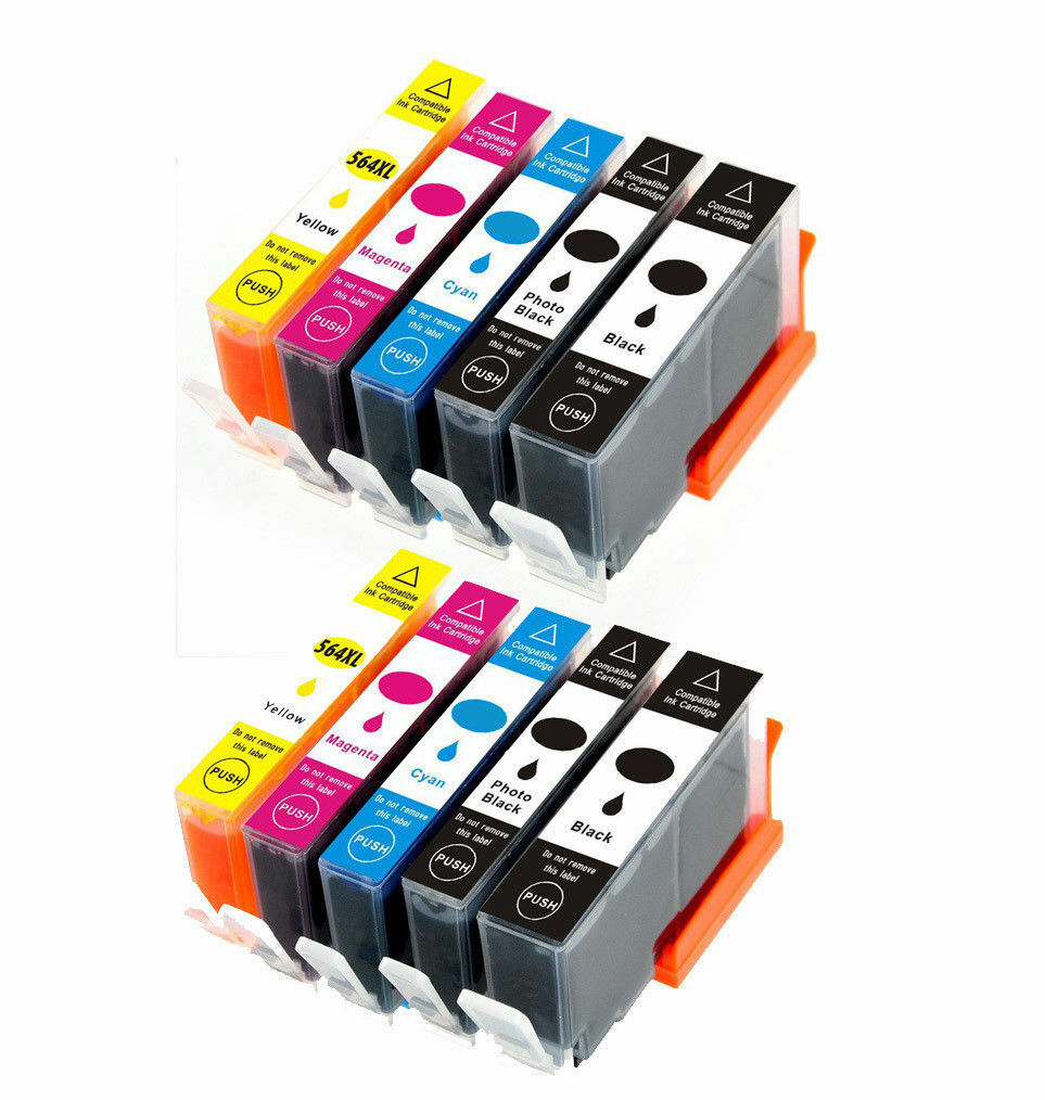 10 PK Compatible Ink Set for Photosmart 564XL 7510 7515 7520 7525 C5373 C5380