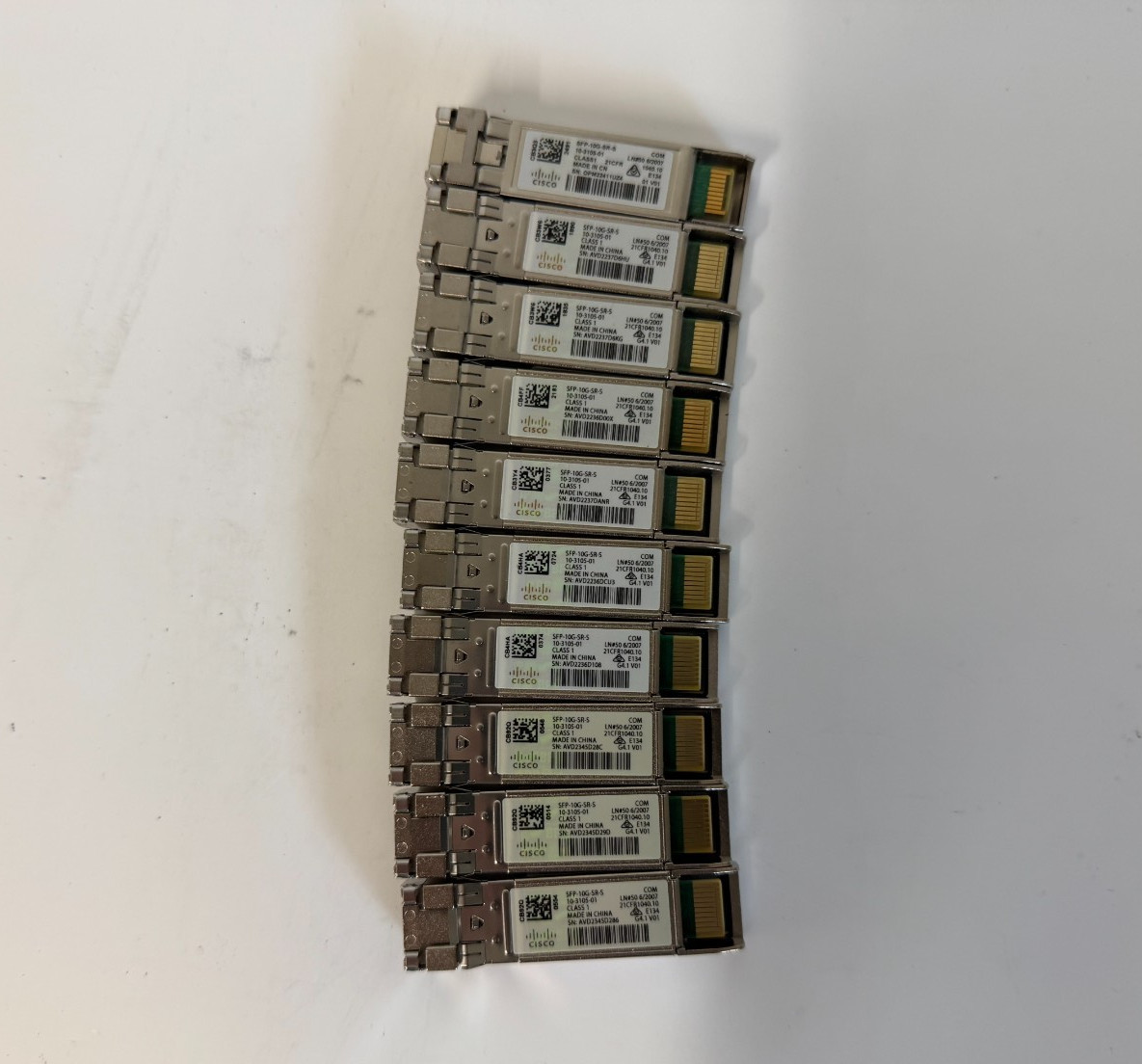 LOT OF 10 Cisco SFP-10G-SR-S 10GBASE-SR SFP+ Module for MMF S-Class