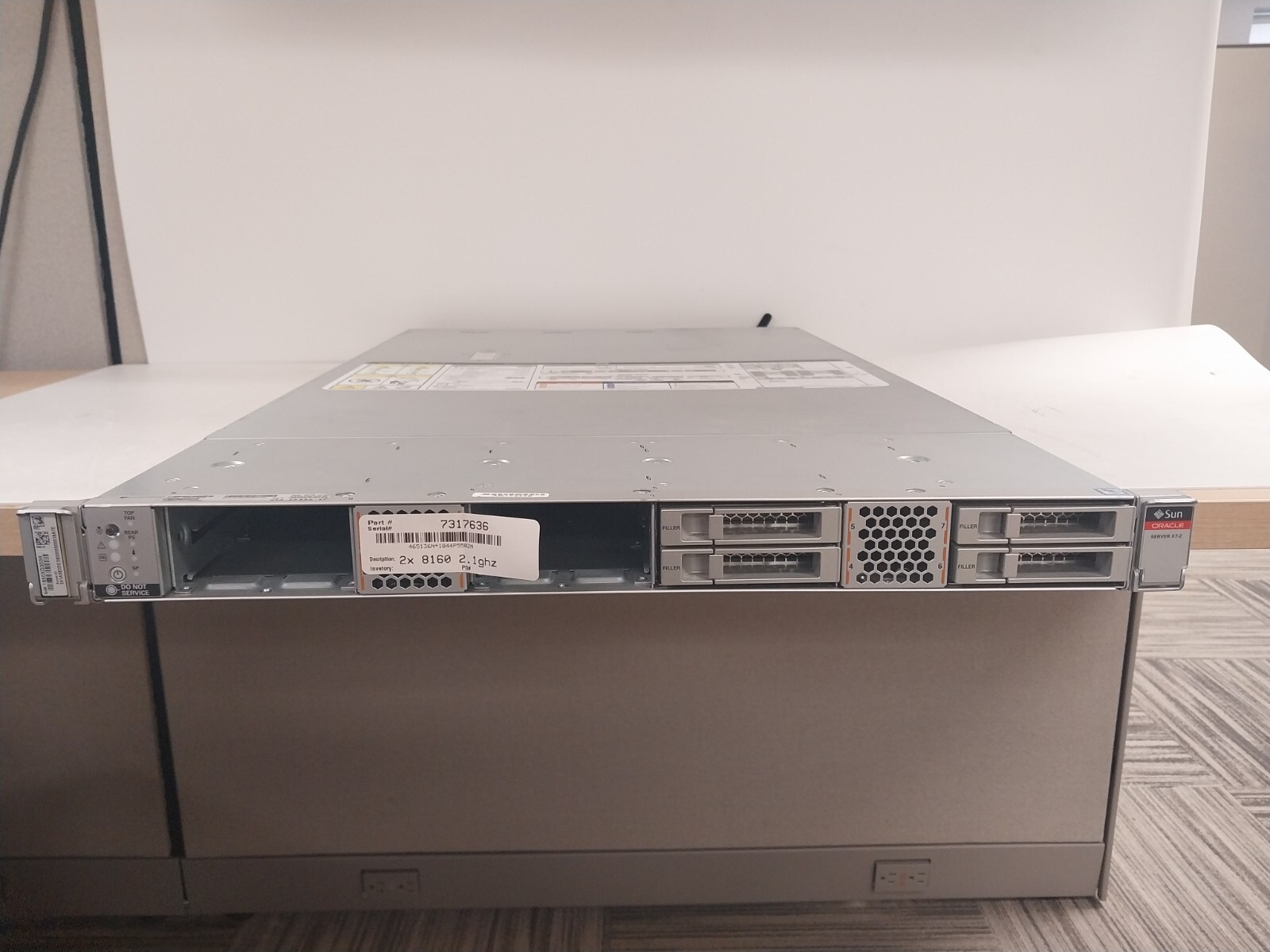 Sun Oracle X7-2 Server- 2 x 2.1 Platinum Bases- Tested, Stock, Same Day Ship