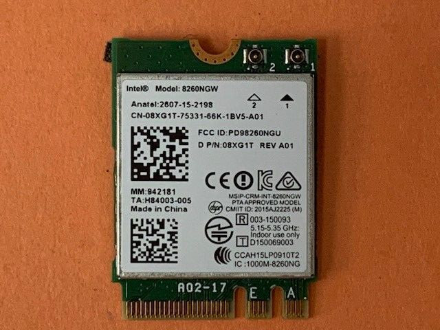 ✨GENUINE DELL M.2 WLAN WIRELESS WIFI BLUETOOTH CARD 8260NGW 8XG1T 08XG1T ✨
