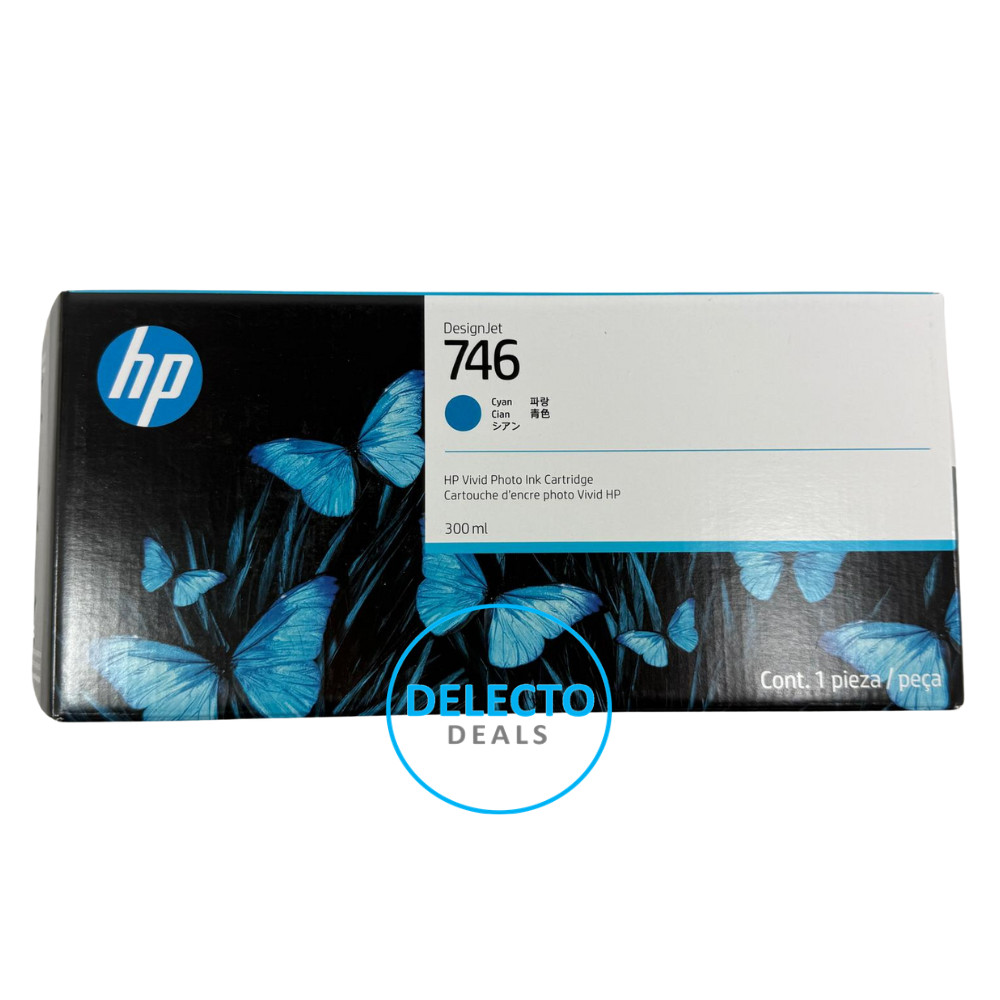 GENUINE HP 746 300-ml Cyan DesignJet Ink Cartridge, P2V80A SEALED BOX 2028