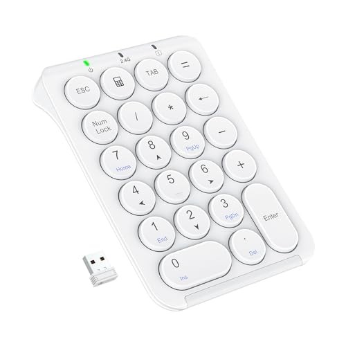 iClever Wireless 2.4G Numeric Keypad Scissor-Switch Type Ultra-Thin with Tab Key
