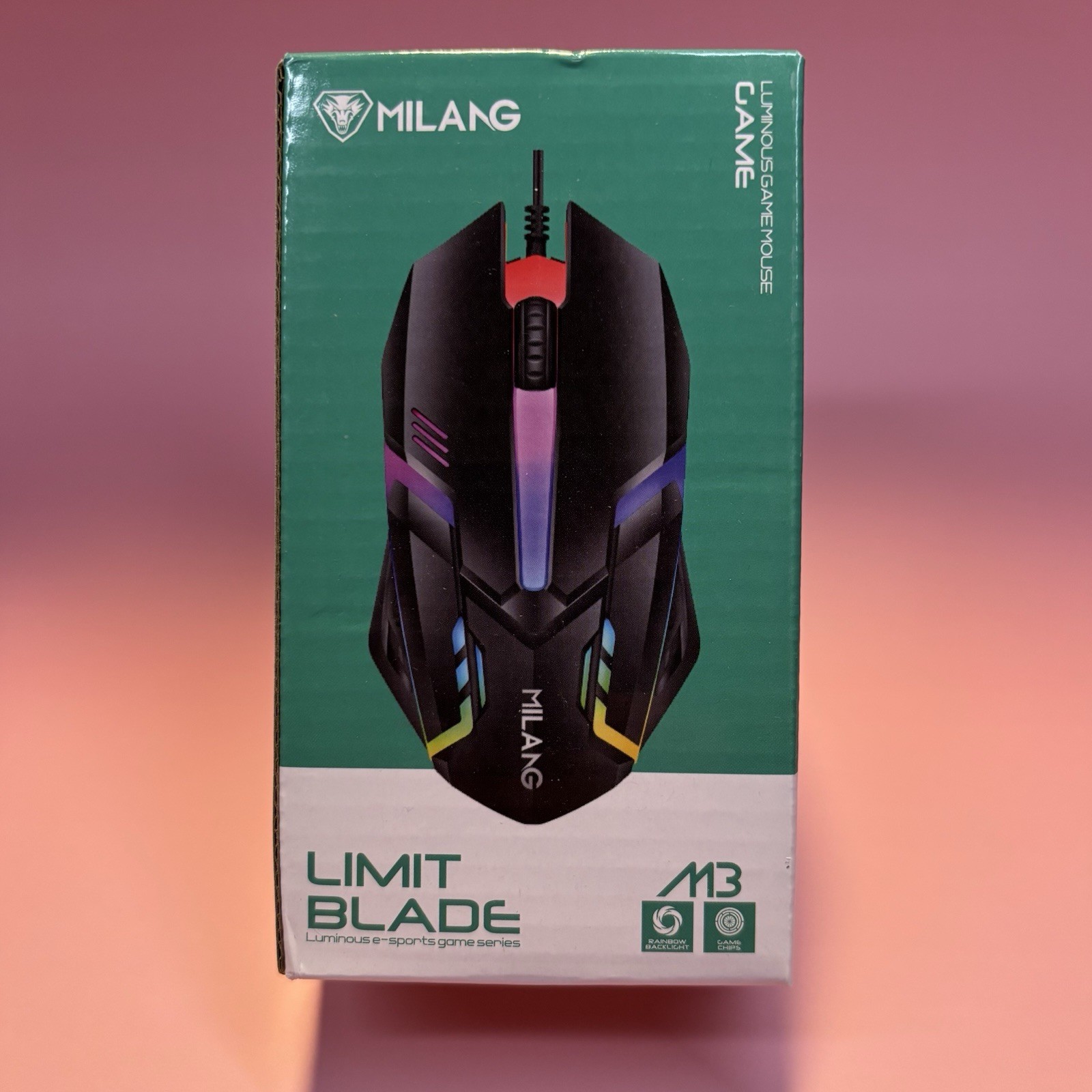 Milang M3 Limit Blade Luminous Gaming Mouse RGB LED Rainbow New