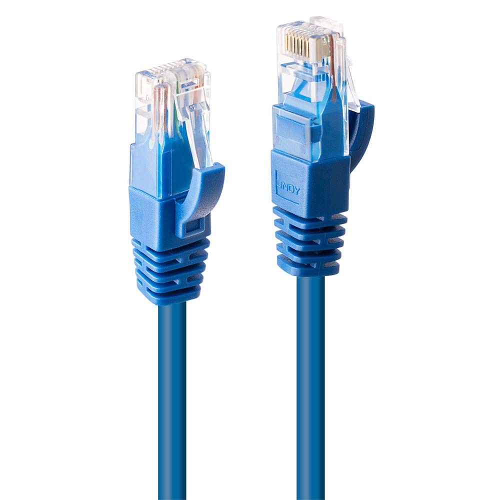 LINDY 2m CAT6 U/UTP Snagless Gigabit Network Cable, Blue 2m Blue