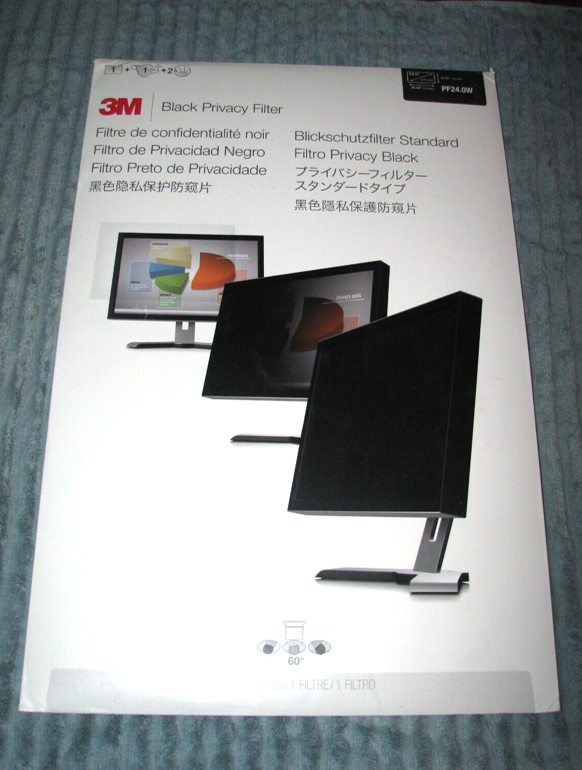 24" 3M Black Privacy Filter 36 x 48 (computer screen/ Desk top) PF24.0W