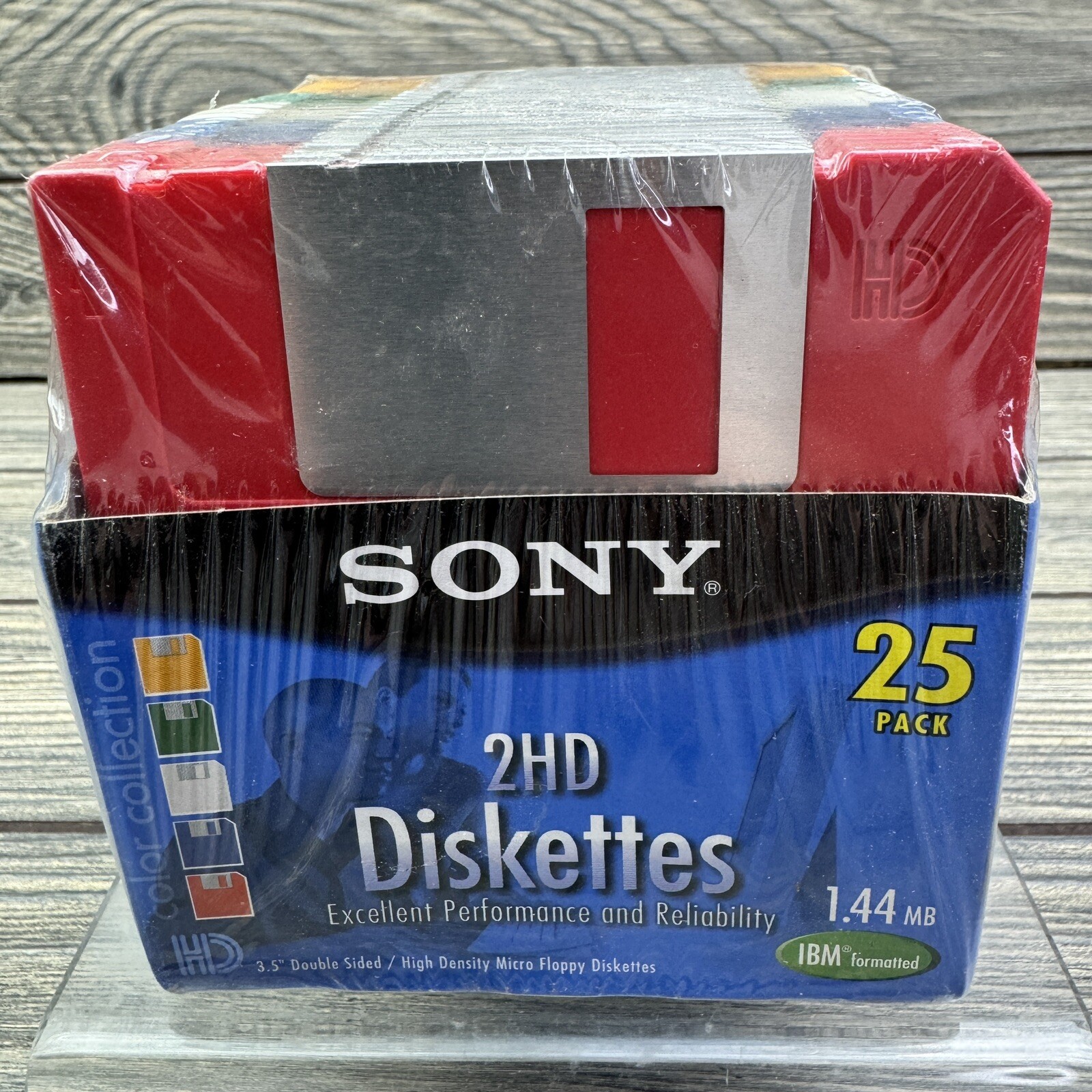 Sony 2HD 3.5” Floppy Discs 1.44MB SEALED 5 Colors 25 Pack IBM Formatted Micro