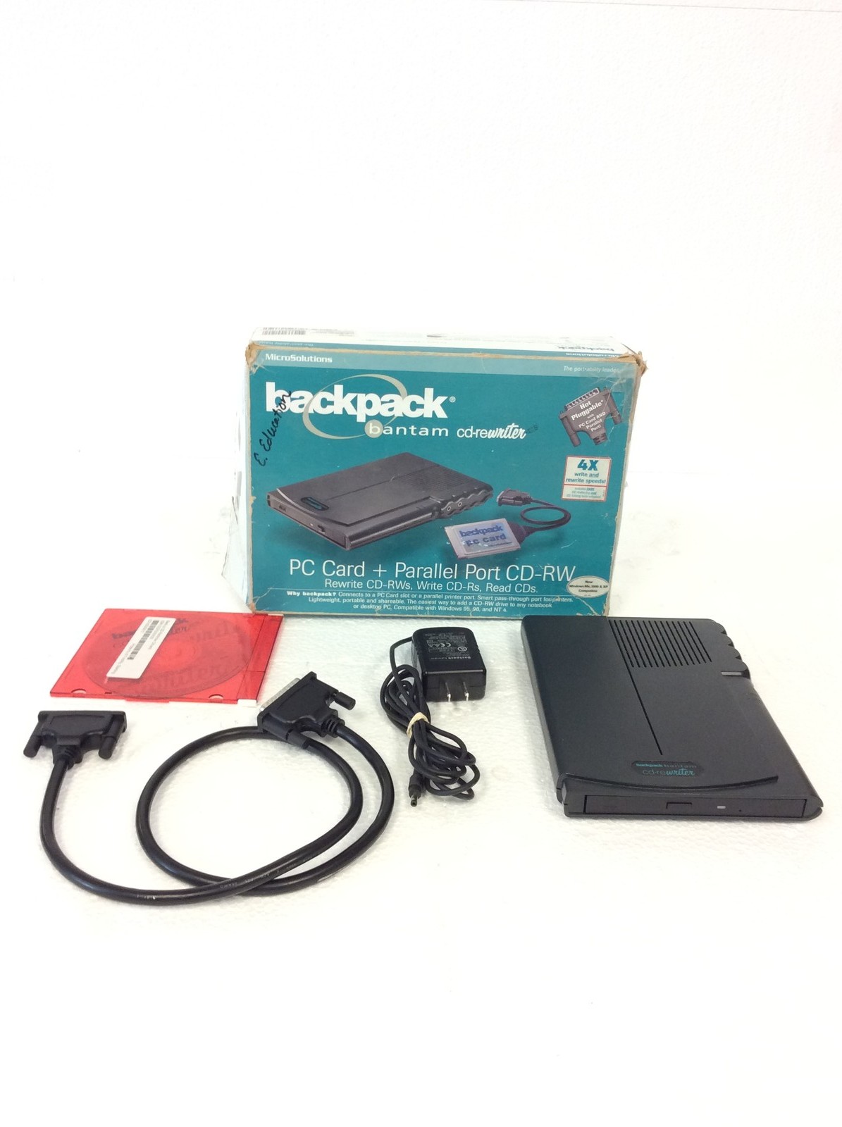 MicroSolutions BackPack Bantam 185100 CD-ReWriter External Drive w/ Ac Adapter