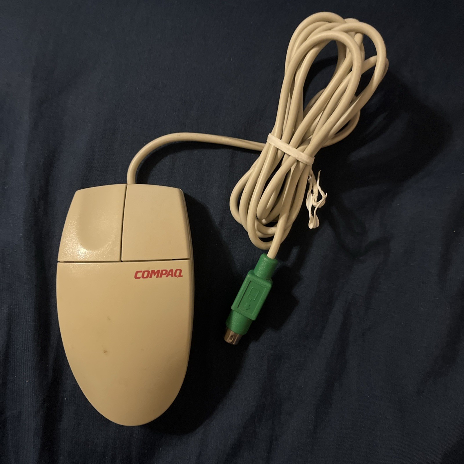 Working Vintage Compaq M-S34 2 Button Mechnical PS/2 Mouse