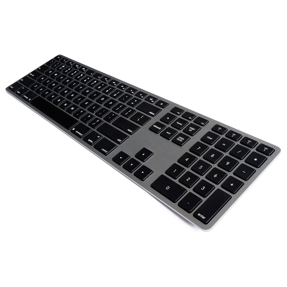 Matias FK418BTLB Backlit Bluetooth Aluminum Rechargeable Keyboard - Space Gray